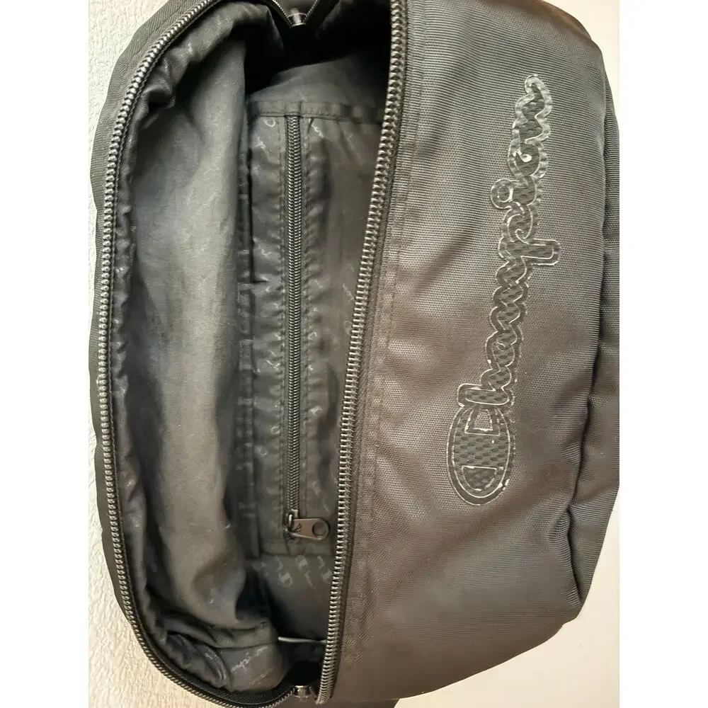 Champion Black Fanny Pack Waist Bag Crossbody Belt Bag Sportswear Athleisure
